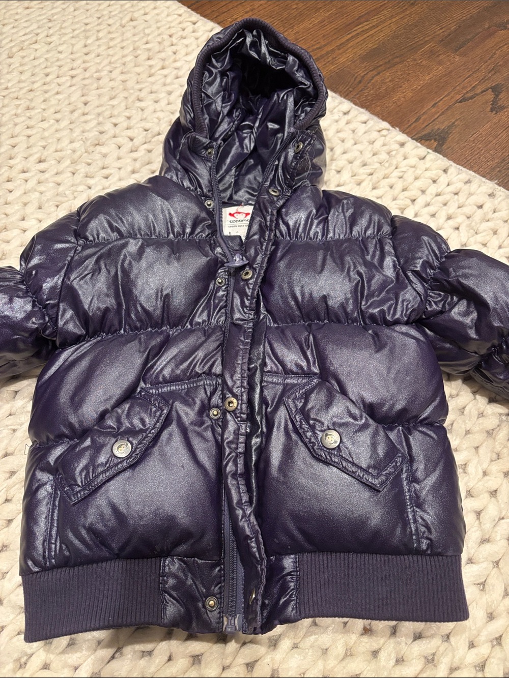 Appaman Kids Shiny Hooded Puffer Jacket - deep purple
